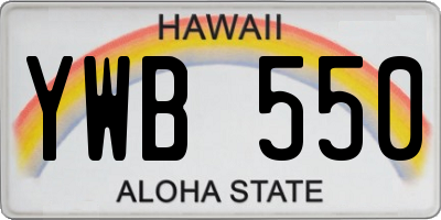 HI license plate YWB550