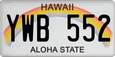 HI license plate YWB552