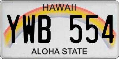 HI license plate YWB554