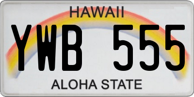 HI license plate YWB555