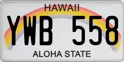 HI license plate YWB558