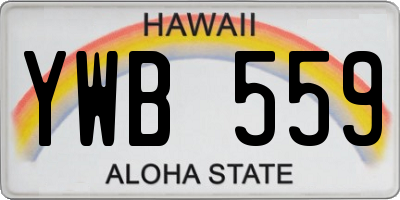 HI license plate YWB559