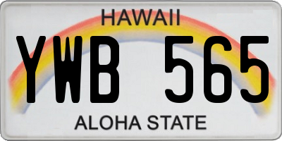 HI license plate YWB565