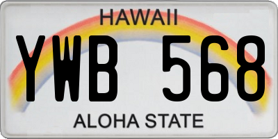 HI license plate YWB568