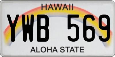 HI license plate YWB569