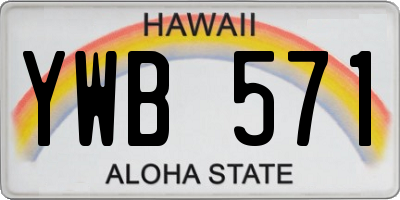 HI license plate YWB571