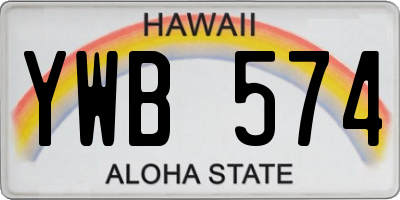 HI license plate YWB574