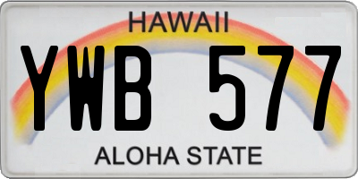 HI license plate YWB577