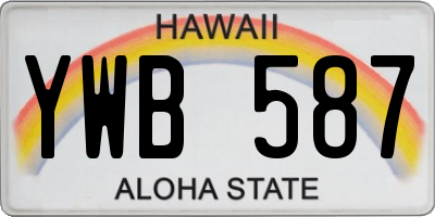 HI license plate YWB587