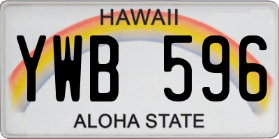 HI license plate YWB596