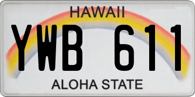 HI license plate YWB611