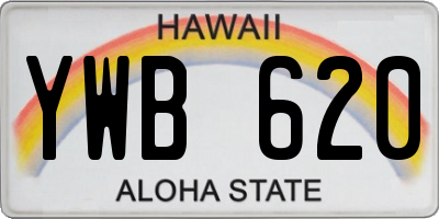HI license plate YWB620