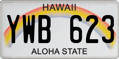 HI license plate YWB623