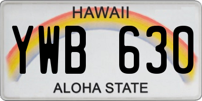 HI license plate YWB630