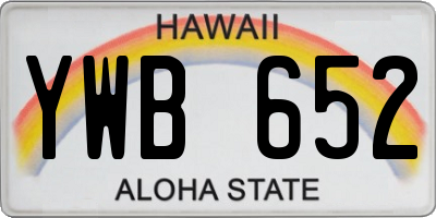 HI license plate YWB652