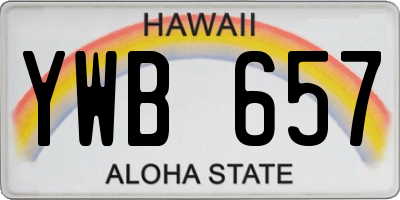 HI license plate YWB657