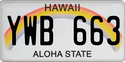 HI license plate YWB663