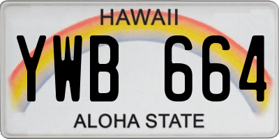 HI license plate YWB664