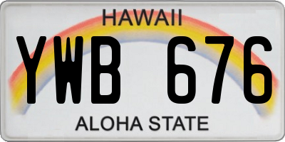 HI license plate YWB676