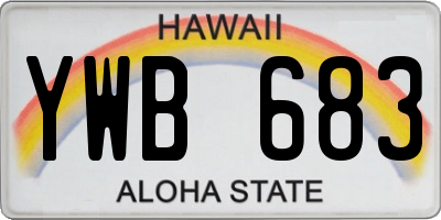 HI license plate YWB683