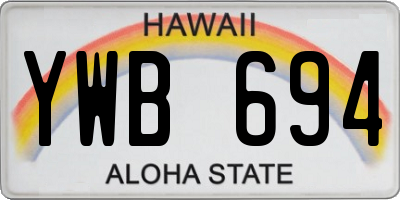 HI license plate YWB694