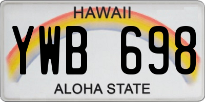 HI license plate YWB698