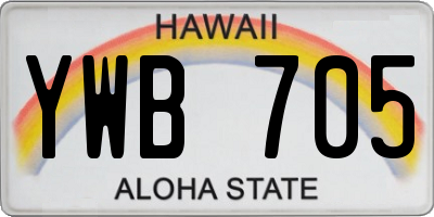 HI license plate YWB705