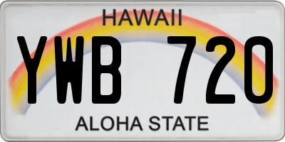 HI license plate YWB720
