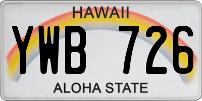 HI license plate YWB726