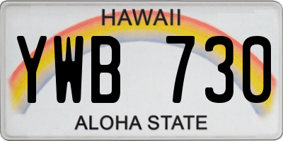 HI license plate YWB730