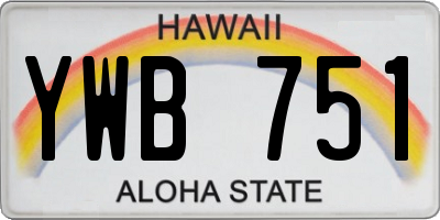 HI license plate YWB751