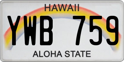 HI license plate YWB759