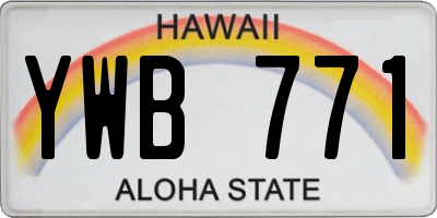 HI license plate YWB771