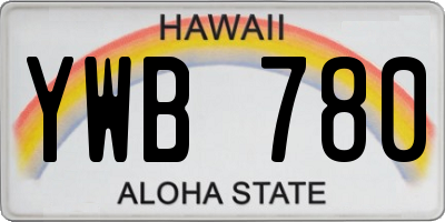 HI license plate YWB780