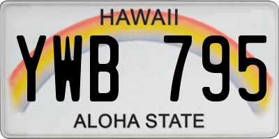 HI license plate YWB795