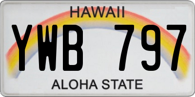 HI license plate YWB797