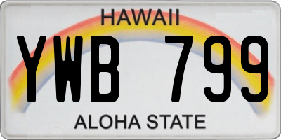 HI license plate YWB799