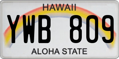 HI license plate YWB809