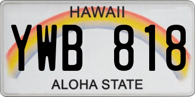 HI license plate YWB818