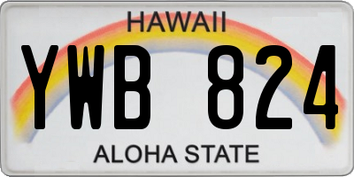 HI license plate YWB824