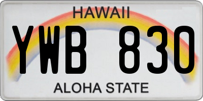 HI license plate YWB830