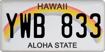 HI license plate YWB833