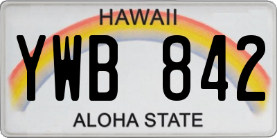 HI license plate YWB842