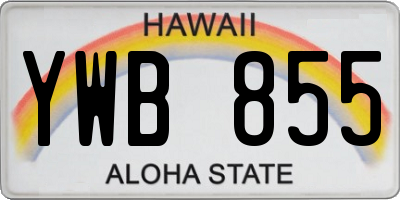 HI license plate YWB855