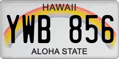 HI license plate YWB856