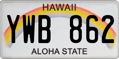 HI license plate YWB862