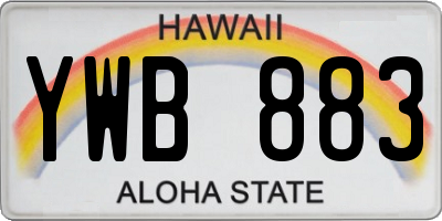 HI license plate YWB883