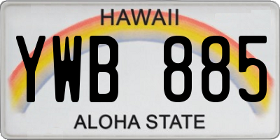 HI license plate YWB885