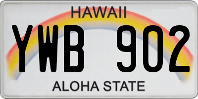 HI license plate YWB902