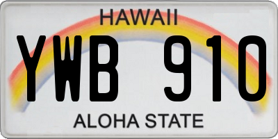 HI license plate YWB910